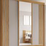 Guarda-roupa Casal com Espelho 3 Portas 4 Gavetas Atenas com Pés 100% Mdf Salleto Cinamomo - 9