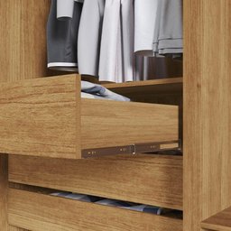 Guarda-roupa Casal com Espelho 3 Portas 4 Gavetas Atenas com Pés 100% Mdf Salleto Cinamomo - 8 Guarda-roupa Casal com Espelho 3 Portas 4 Gavetas Atenas com Pés 100% Mdf Salleto Cinamomo - 8