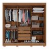 Guarda-roupa Casal com Espelho 3 Portas 4 Gavetas Atenas com Pés 100% Mdf Salleto Cinamomo - 2