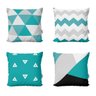 Capas de Almofadas Azul Turquesa Decorativas e Geometricas Para Sofá 40x40 - Novadecora - 1