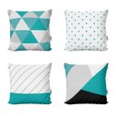 Ver imagem 1 de Kit 4 Capas de Almofadas Azul Turquesa Para Sofá 40x40 - Novadecora