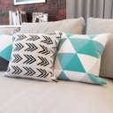 Ver imagem 4 de Capas de Almofadas Azul Turquesa e Cinza Geométricas e Decorativas Fé 40x40 - Novadecora