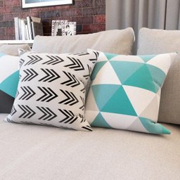 Capas de Almofadas Azul Turquesa e Cinza Geométricas e Decorativas Fé 40x40 - Novadecora - 4 Capas de Almofadas Azul Turquesa e Cinza Geométricas e Decorativas Fé 40x40 - Novadecora - 4