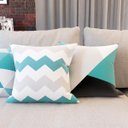 Ver imagem 4 de Kit 5 Capas de Almofadas Azul Turquesa Gratidão Decorativas Para Sofá - Novadecora