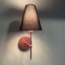 Ver imagem 2 de Kit 2 Arandelas de Parede Clássica Alumínio Interruptor com Cúpula Tecido Algodão Ref 05