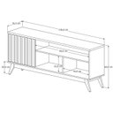 Ver imagem 4 de Rack com Painel Ripado Retrô para TV até 60 Polegadas MDF 136CMX133CM Pés em Madeira Maciça Off White Freijó Malbec