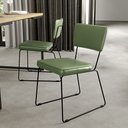 Ver imagem 4 de Kit 8 Cadeiras Decorativa Estofada Sala De Jantar Base Aço Allana L02 Facto Verde Musgo - Lyam