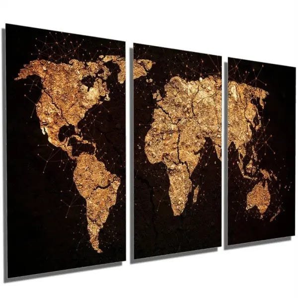 Quadros Decorativos Sala Quarto Mapa Mundi Terra