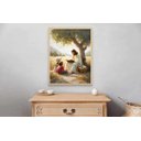 Ver imagem 2 de Quadro Decorativo Jesus Cristo e As Crianças Rezando Orando Ensinando Quarto Infantil