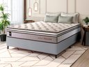 Ver imagem 1 de Conjunto Cama Box Casal c/ Molas Ensacadas Liverpool Cinza 138x188x73
