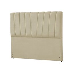 Cabeceira Estofada Americana Premium 160cm em Veludo Bege - 2