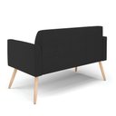 Ver imagem 4 de Sofá Namoradeira com 2 Poltronas Pés Palito Natural Marisa Veludo Preto D03 - D'Rossi