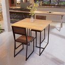 Ver imagem 5 de Conjunto Mesa de Jantar Quadrada Pinus 2 Cadeiras Preta Riviera Industrial Don Castro Decor Riviera