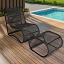 Ver imagem 7 de Cadeira Poltrona e Puff Porto para Área Externa em Alumínio Preto