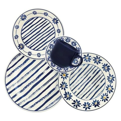Aparelho de Jantar/cha Oxford 30pcs Tb Margaridas