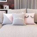 Ver imagem 3 de Kit 3 Capas de Almofadas Rosa Decorativas e Geométricas Gratidão Para Sofá 40x40 - Novadecora