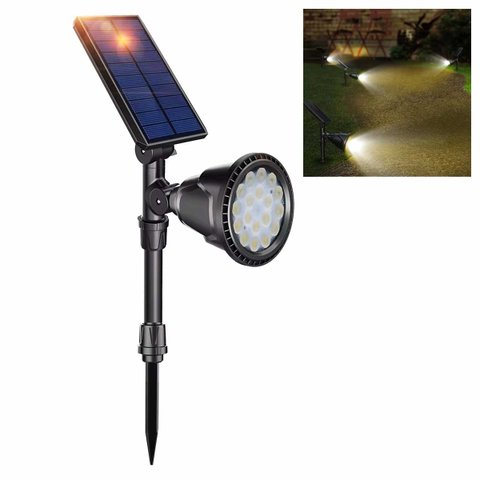Luminaria Solar Spot Led Arandela Espeto Balizador Sensor Movimento Presença Angulo Ajustaval Jardim