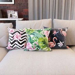 Capas de Almofadas Flamingos Decorativas , Coloridas e Geométricas Para Sofá 40x40 - Novadecora - 3