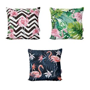 Capas de Almofadas Flamingos Decorativas , Coloridas e Geométricas Para Sofá 40x40 - Novadecora