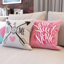 Capas de Almofadas Rosa e Azul Decorativas e Geometricas Home Sweet Home Bike 40x40 - Novadecora - 4