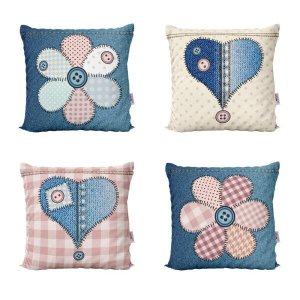 Capas de Almofadas Decorativas Jeans e Coloridas Para Sofá 40x40 - Novadecora