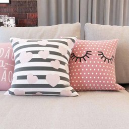 Capas de Almofadas Rosa Love Decorativas e Geométricas Gratidão Para Sofá 40x40 - Novadecora - 4