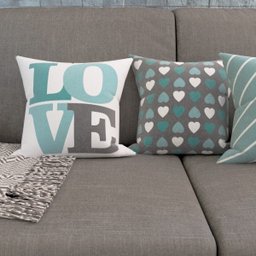 Kit 4 Capas de Almofadas Love Decorativas Geométricas Verde Menta Para Sofá 40x40 - Novadecora - 3