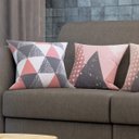 Ver imagem 3 de Kit 5 Capas de Almofadas Rose e Cinza Decorativas Para Sofá 40x40 - Novadecora