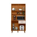 Ver imagem 1 de Armário de Cozinha Compacto Ambiente Pequeno New Izis 4 Portas 1 Gaveta Freijo Off White Poliman
