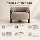 Ver imagem 5 de Poltrona Moderna Orgânica em Veludo Premium com Courino Confortável Anatômica Linha Premium Sala Qua