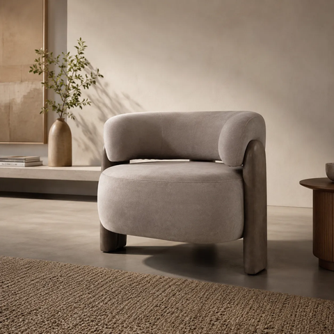 Poltrona Moderna Orgânica em Veludo Premium com Courino Confortável Anatômica Linha Premium Sala Qua