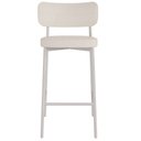Ver imagem 7 de Kit 03 Banquetas Alta Bar Cozinha Sala de Jantar Aço Branco Kaira C01 Linho Palha - Lyam Decor