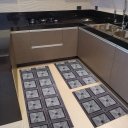 Ver imagem 3 de Kit 3 Peças Jogo Cozinha Passadeira Manta Vinilico Laminado Marmorizado