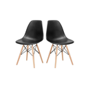 Ver imagem 1 de Kit 2 Cadeiras Charles Eames Eiffel Dsw em Polipropileno com Pés de Madeira Clara Versátil e Elegant