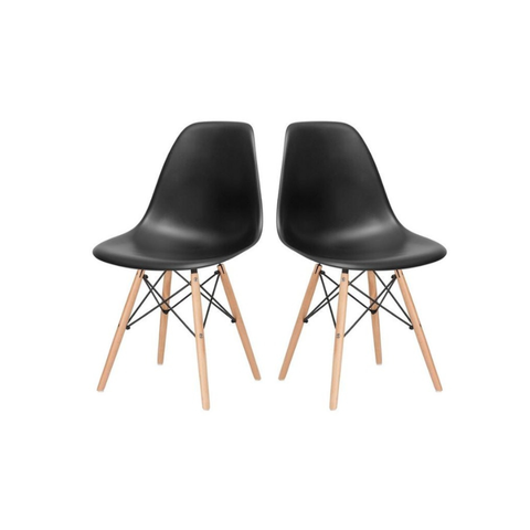 Kit 2 Cadeiras Charles Eames Eiffel Dsw em Polipropileno com Pés de Madeira Clara Versátil e Elegant