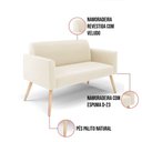 Ver imagem 4 de Sofá Namoradeira Pés Palito Natural Marisa Veludo D03 - D\'rossi Cor Bege