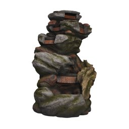 Fonte de Água Pedra Decorativa Cascata Grande Led Jardim - 6