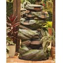 Ver imagem 3 de Fonte de Água Pedra Decorativa Cascata Grande Led Jardim