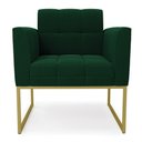 Ver imagem 5 de Poltrona Sala de Estar Industrial Dourado Elisa Bouclê Verde D03 - D'Rossi
