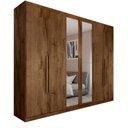 Ver imagem 3 de Guarda-roupa Casal Madalena 6 Portas 4 Gavetas 100% Mdf com Espelho Brauna - Pm