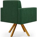 Ver mais imagens de Kit 02 Poltronas Decorativa Base Giratória de Madeira Helô L02 Facto Verde Musgo - Lyam Decor