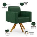 Ver imagem 4 de Kit 02 Poltronas Decorativa Base Giratória de Madeira Helô L02 Facto Verde Musgo - Lyam Decor