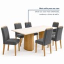 Ver mais imagens de Conjunto Sala de Jantar 6 Lugares Isla Lyra 160x80cm MDF Cinamomo Off White