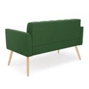 Ver imagem 3 de Sofá Namoradeira Elisa Suede Verde Pés Palito Natural - D'Rossi