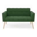 Ver imagem 6 de Sofá Namoradeira Elisa Suede Verde Pés Palito Natural - D'Rossi