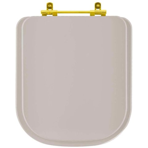 Assento Sanitário Poliéster Axis Barbante para vaso Deca com Ferragem Dourada