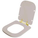 Ver imagem 2 de Assento Sanitário Poliéster Axis Barbante para vaso Deca com Ferragem Dourada
