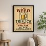 Quadro Decorativo Engraçado Cerveja 24x18cm - com Vidro:moldura Preta - 1