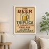 Quadro Decorativo Engraçado Cerveja 24x18cm - com Vidro:moldura Preta - 2