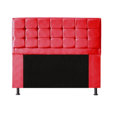 Cabeceira Copenhague Para Cama Box Queen Size 160cm com Capitonê Suede - Ecotec Decor:Vermelho